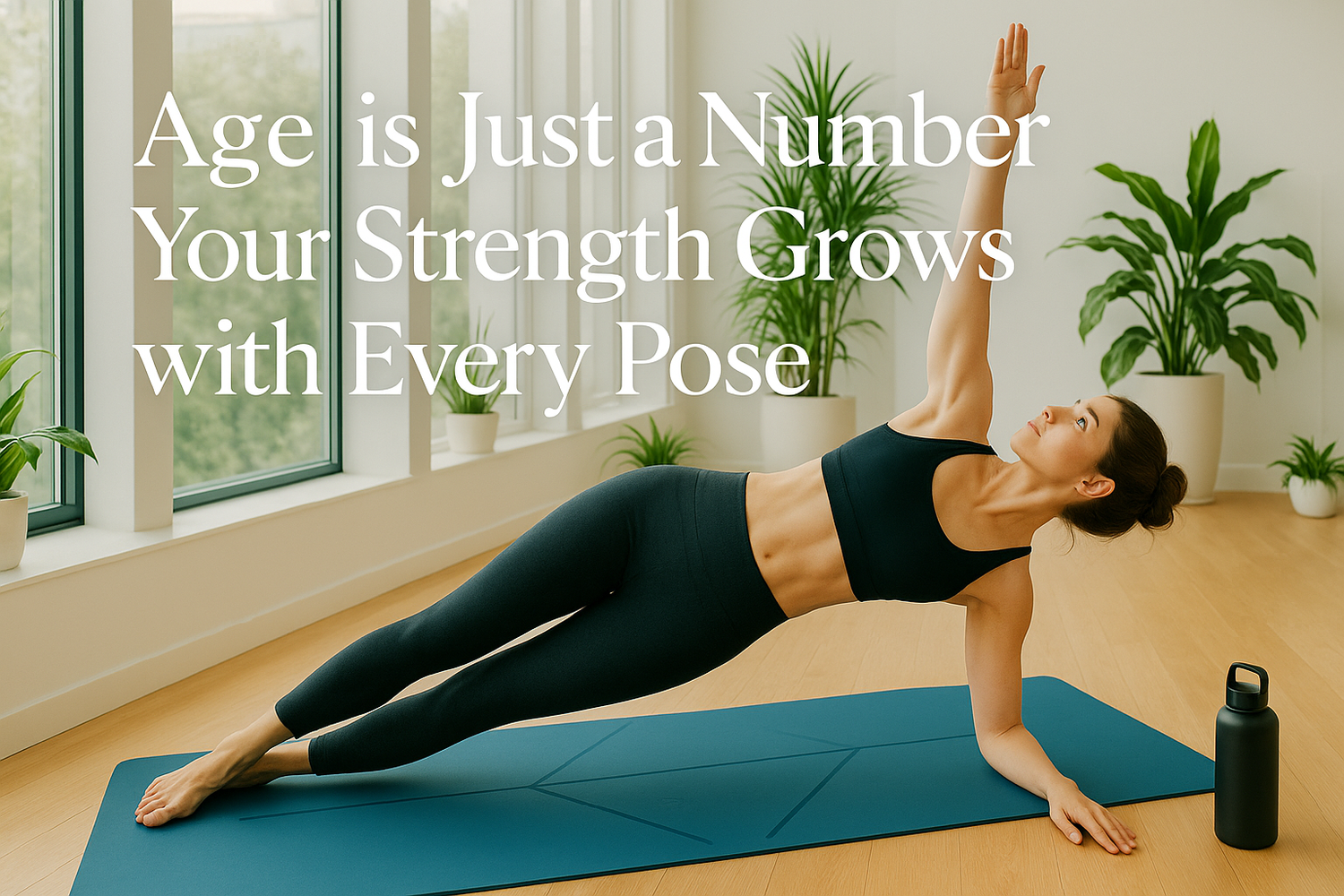 Generated yoga image with white text